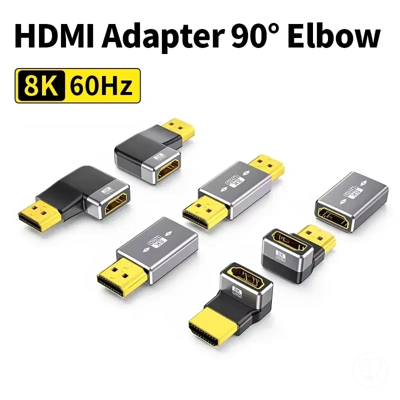 محول HDMI بزاوية 8K لوصلات التلفزيون وأجهزة الألعاب واللابتوب