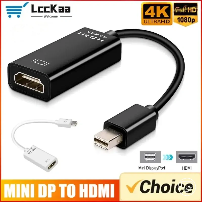 Mini DisplayPort to HDMI adapter for Mac, PC and TV connections