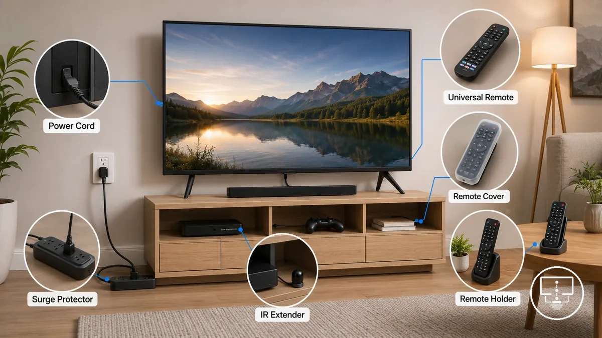 TV power and remote control accessory categories