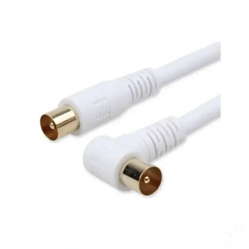 Cable coaxial RG6 de antena con conector acodado para TV