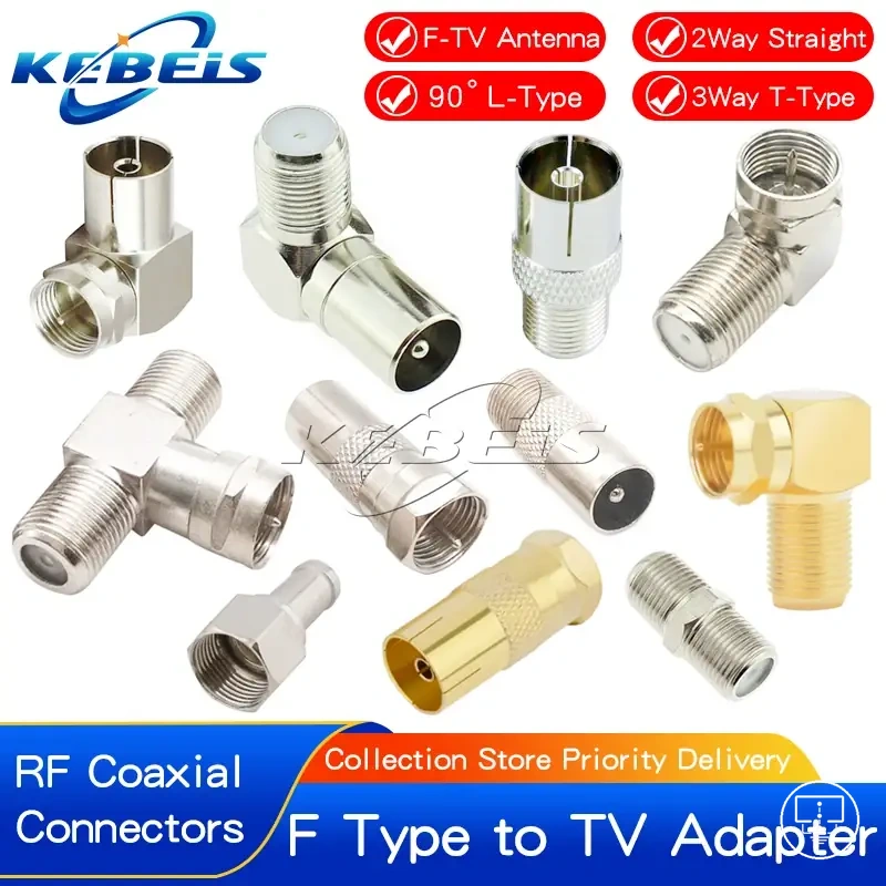 Adaptador de conector acodado para enchufe de antena TV