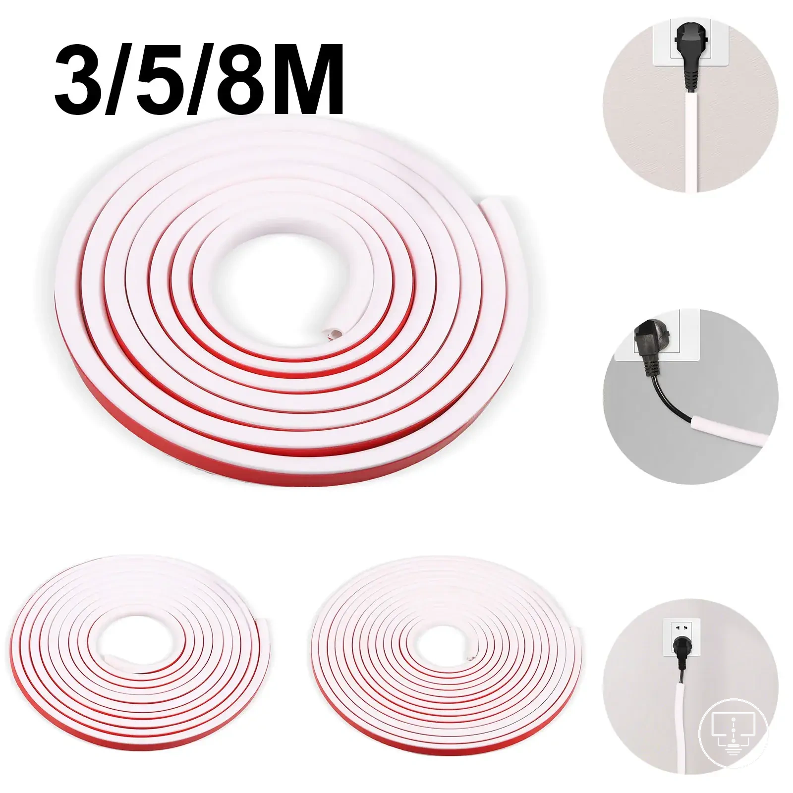 Kit de canaletas para ocultar cables de TV montada en pared