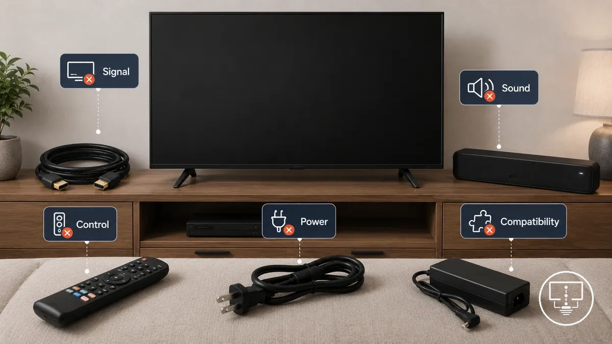 Síntomas habituales en accesorios para la configuración de la TV